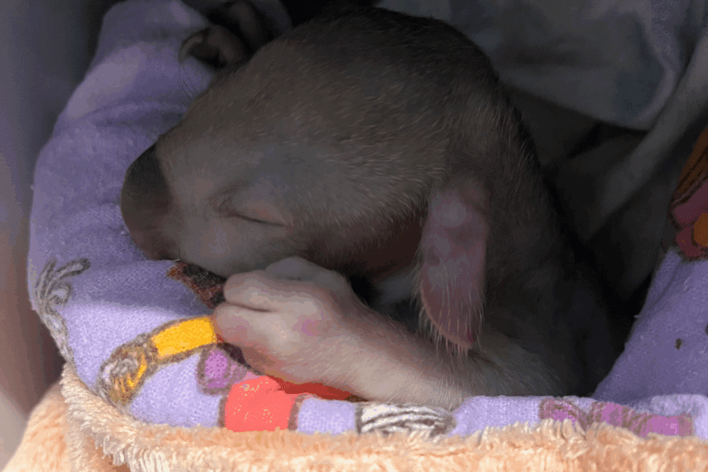 Five month old Quatro is in home care with Liz - what an adorable joey!